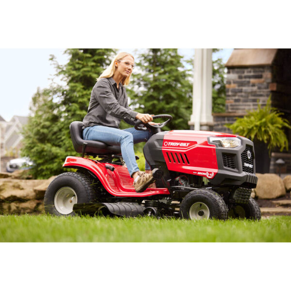 52140f0e8451460567a383ebf8cd08f6046f3e4d661e37b1d7ec8507cede1048 42 in. 547CC Engine Automatic Drive Gas Riding Lawn Mower