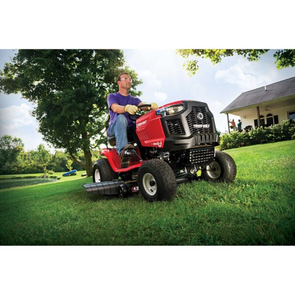 9147ff074b98edd896ab487d2459ba7676f5d99a426bacc26c0fdcb89415dfab 42 in. 547CC Engine Automatic Drive Gas Riding Lawn Mower
