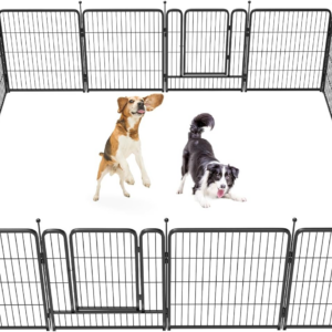 FXW 16-Piece Outdoor Dog Fence Black 16-piece heavy-duty outdoor dog fence and playpen